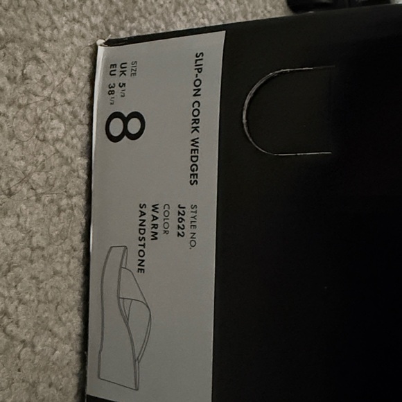 J.Crew Sandstone Cork Wedges new in box women’s size 8 - Picture 7 of 8